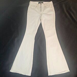 HOLLISTER High Rise Vintage Flare Soft Stretch Jeans Chalk Color Size 27